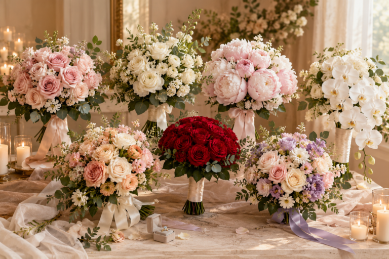 7 Engagement Flower Bouquets That Feel Elegant & Timeless